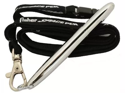 Fisher Space Pen Bullet Ballpoint Ball Pen In Chrome With Lanyard Neck Strap • £43