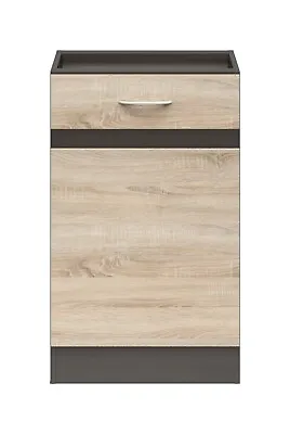 500mm Kitchen Base Unit Cabinet Left Door 50cm Cupboard Wenge/Oak Effect Junona • £84.95