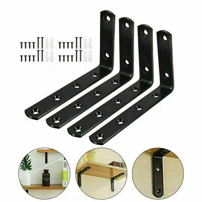 Heavy Duty Cast Iron L Shaped Wall Mounted Shelf Brackets Support Decor Home 4X • £4.99