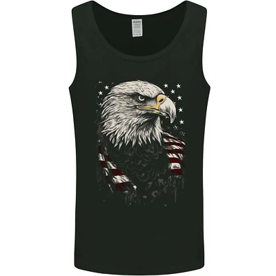 American Eagle With USA Flag Mens Vest Tank Top • £10.99