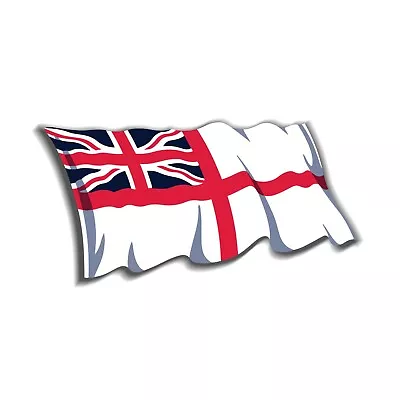 ROYAL NAVY WHITE ENSIGN STICKER - BRITISH - Military Ship St George • £2.49