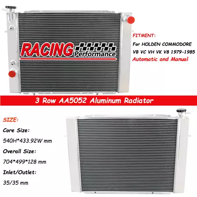 3 Row Aluminium Radiator For 1979-1985 Holden Commodore VB VC VH VK V8 Petrol AT • $184.95