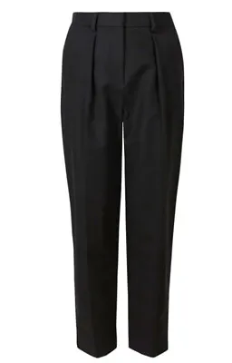£14.99 • Buy Ex M&S Black Cotton Rich Tapered Leg Peg Trousers Long Length Sizes 10-18 NEW