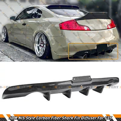 Jdm Carbon Fiber Shark Fin Rear Bumper Diffuser For 03-07 Infiniti G35 2dr Coupe • $179.99