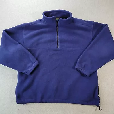 Eddie Bauer EBTEK Navy Blue 1/4 Zip Heavyweight Fleece Pullover Jacket Mens L • $14.72