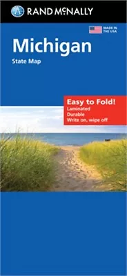 Rand McNally Easy To Fold: Michigan State Laminated Map (Paperback Or Softback) • $10.73