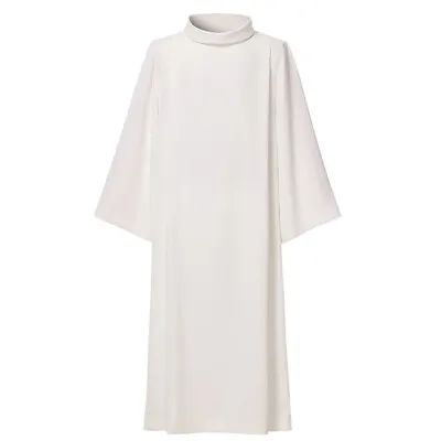 Catholic Clergy ALB PLEATED ALB Priest Liturgical Clerical Pastor White Alb Robe • $42.99
