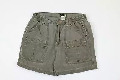 Vtg 90s Streetwear Mens 36 Distressed Stonewashed Above Knee Cargo Shorts Green • $35.95