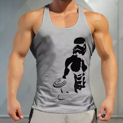 Men Gym Muscle Bodybuilding Sleeveless Shirt Tank Top Singlet Fitness Sport Vest • $8.99