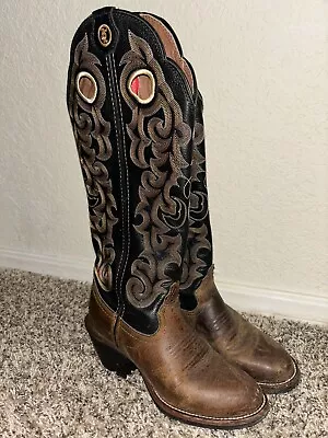 Tony Lama Tall Buckaroo Leather Western Cowboy Boots Brown RR2021L SZ 6.5 B • $63.99
