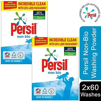 2x Of 60 Wash Persil Non-Bio Washing Powder With Biodegradable Ingredients • £26.99