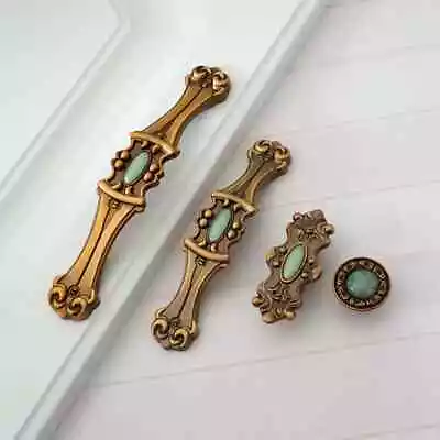 Vintage Style Antique Brass Drawer Pull Handles Knob Dresser Pulls Handles • $6.72