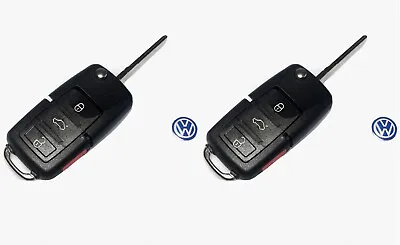 $19.79 • Buy 2x FOB Shell Case Replacements W Blank Key Blades | VW Mk4 Golf Jetta Beetle