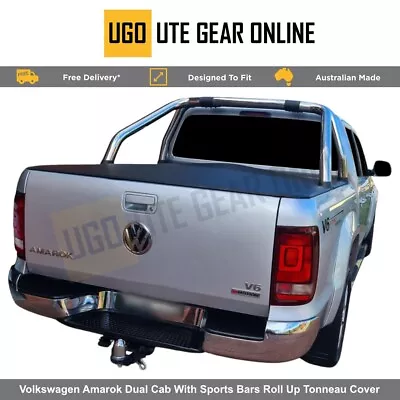 Roll Up Tonneau Cover For Volkswagen Amarok Dual Cab W/Sports Bars 2011-Apr 2023 • $282.45