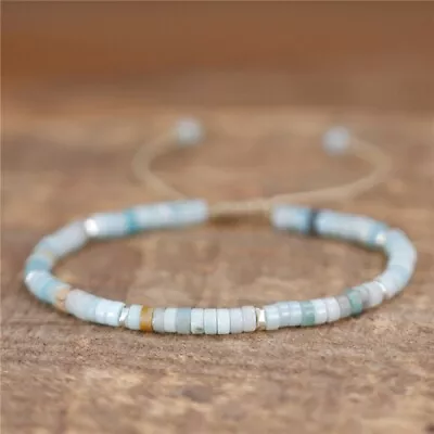 Natural Crystal Stone Bracelet Gemstone Beaded Dainty Healing Bracelet Handmade • $12.90