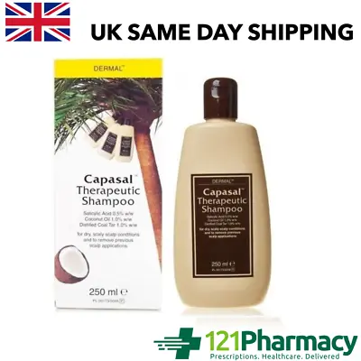 Capasal Therapeutic Dermal Shampoo - 250ml - Coal Tar - For Dry Scaly Scalp • £27.99
