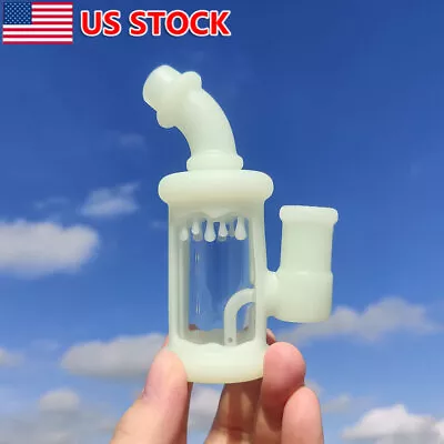 4  Mini Glass Bong Hookah Water Pipe Glow In The Dark Smoking Bong Shisha Pipes • $12.34