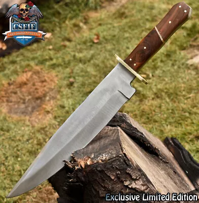 CSFIF Hand Crafted Bowie Knife D2 Tool Steel Walnut Wood Brass Guard EDC Rare • $5.10