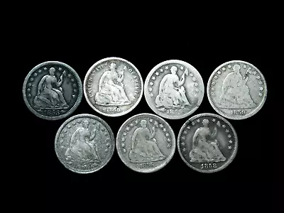 1853-1860 H10c Seated Liberty Silver Half Dime - 7 Coins • $46