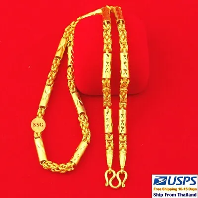 R5 Thai Gold 24k Solid Necklace Yellow Chain Pendant 24  Weight 5 Baht Dragon • $71.70