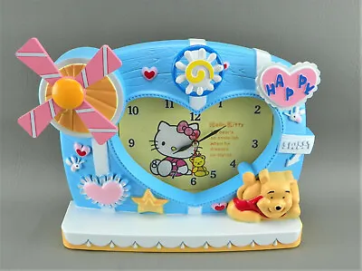 Hello Kitty & My Bear Plastic Alarm Clock Frame Moving Windmill Battery Power  • $29.97