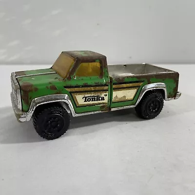 Vintage Tonka Pickup Farm Truck Green Pressed Steel Made In USA Patina Rust • $19.99