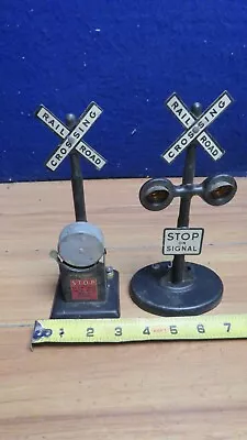 One Pair  Marx  Rail Crossing O Gauge Automatic Road Signal    619737 • $15