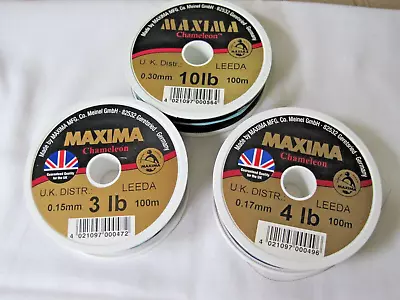 3 Maxima Chameleon 0.17mm 4lb 100m -0.15mm 3lb 100mm- 0.30mm 10lb 100mm • $15.79