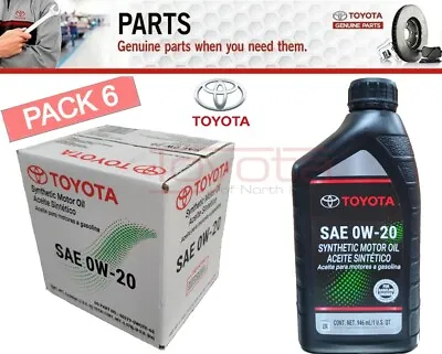 6 Pack Genuine Toyota SAE 0W-20 Synthetic Motor Oil 00279-0WQTE-01 • $65.99