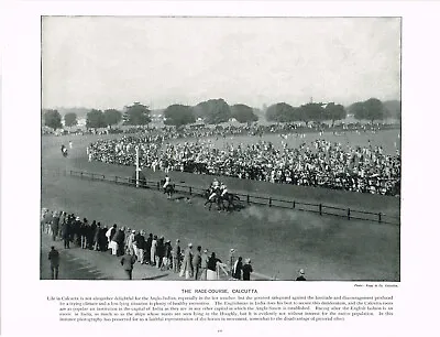 Horse Racing At Calcutta Race Course India Antique Picture Print 1897 QE#113 • £3.99