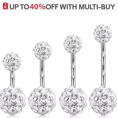 £2.39 • Buy Bely Button Bars Navel Rings Dangly Drop CZ Gem Body Piercing Jewellery Bar