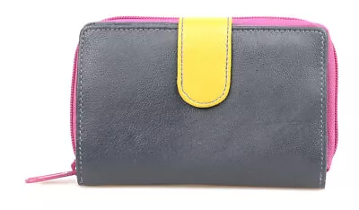 Women's Premium Leather Zipped Multi Colour Wallet RFID Blocking Ladies Purses • £21.99