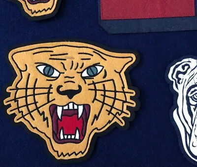 New Sew On Varsity Tiger Head Patch Felt Letterman Polo Rugby 6.75 X6  • $5