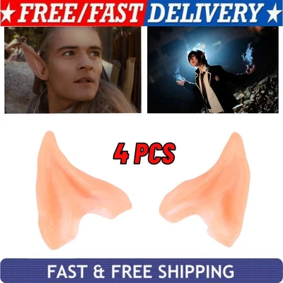 £3.78 • Buy Elf Ears Halloween Party Hobbit Spock Fancy Dress Easy Fit Latex Elf Ears
