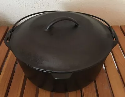 Vintage Lodge Unmarked Cast Iron #8 - 5 Quart Dutch Oven With Lid  • $44.99