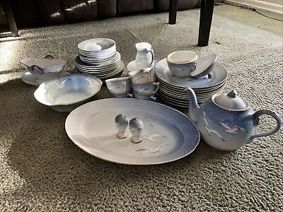 Vintage Bing & Grondahl  B & G Copenhagen Porcelain  Seagull  Dinner Plate Set • $800