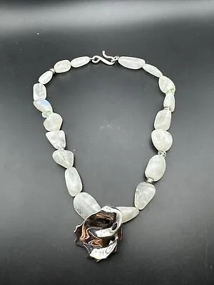 Incredible Mignon Faget Oyster Necklace Moonstone & Sterling Bead Accent • $525