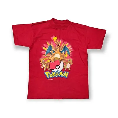 $39.95 • Buy Vintage 1999 Pokemon Charizard Charmander Charmeleon Youth T Shirt Kids 