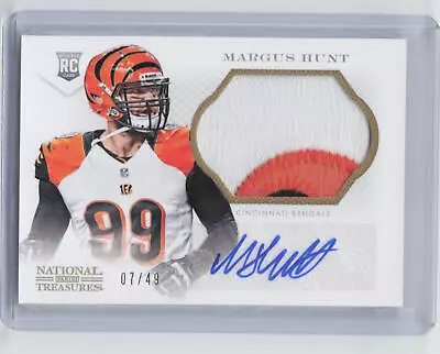 2013 National Treasures #305 Margus Hunt RC Patch Auto #'d 07/49 • $39.95