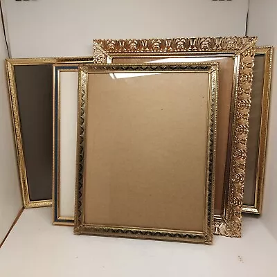 Lot Of 4 Vintage Metal Picture Frames Brass Tone Embossed Ornate 8  X 10'' • $48.50