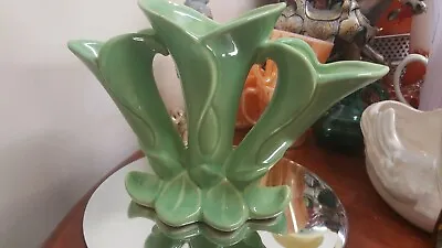 Vintage Casey Ware 3 Trumpet Vase Model No 123 H 18.5 W 28 Cm • $48