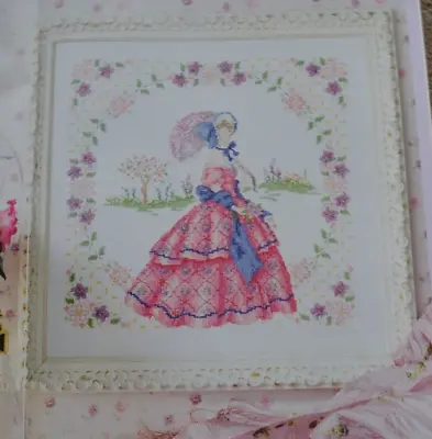 Cross Stitch Chart - Crinoline Lady Picking Flowers In English Country Garden • £1.25