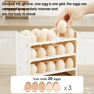 £11.89 • Buy 30 Egg Holder Boxes Tray Storage Box Eggs Refrigerator Container Plastic Case UK