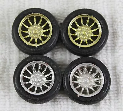 4 Vintage Model Kit Chrome Wheels And Tires With 1/25 Scale Bag 20 • $16.07