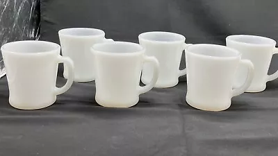 Lot Of 6 Vintage Anchor Hocking Fire-King Stackable Coffee Mug Milk Glass White • $27.99