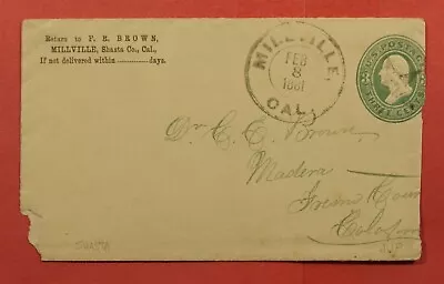 Dr Who 1881 Millville Ca Cancel Shasta County Sha-2830 Rarity 3 191875 • $2.19