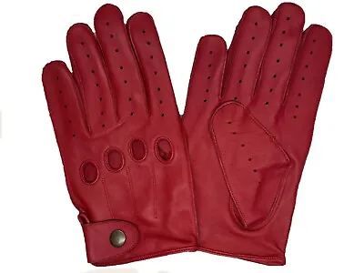 MEN'S CHAUFFEUR  REAL SHEEPSKIN LEATHER CAR DRIVING GLOVES With Snap • $20