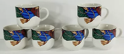 Lot Of 6 Vintage Vitromaster By Sue Zipkin Curtain Call Stoneware Tea Cups 1993 • $44.99