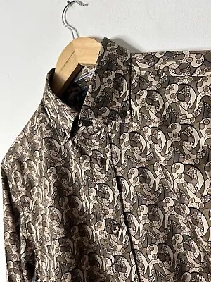 Guide London Premium Paisley Formal Shirt Pure Cotton Size Large • £19.99