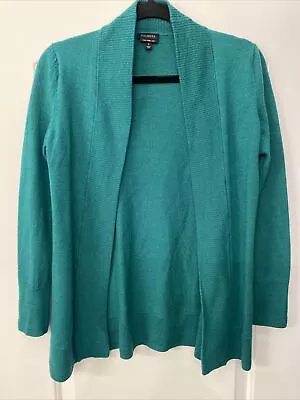 NWOT Talbots Womens Green 100% Wool Merino Open Front Sweater Cardigan Sz Small • $12.99